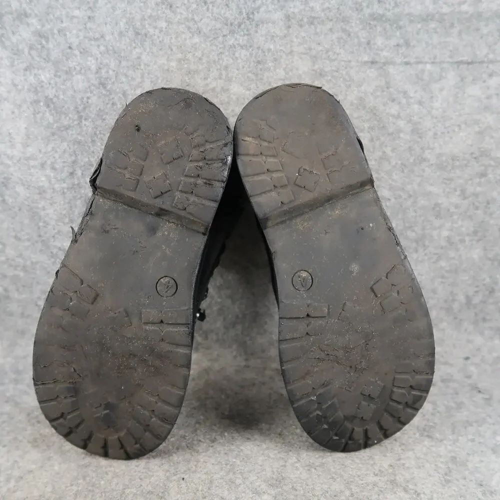 Steve Madden Shoes Kids 4 Boots Combat Black Lace Up Side Zip Round Toe Shortie